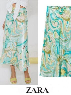 Zara printed multicolor skirt
